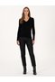 Black Slim Fit V-Neck Basic Sweater 50310915-Vr046 - 4