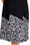 40426 Black Skirt Bottom Patterned Casual Cut Knitted Dress - 6