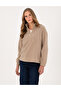 Beige Comfort Fit Zippered Fleece Sweatshirt 50314954-Vr011