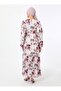 Floral Chiffon Hijab Dress with Ruffle Detail - Dried Rose - - 5