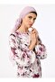Floral Chiffon Hijab Dress with Ruffle Detail - Dried Rose - - 2