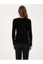 Black Slim Fit V-Neck Basic Sweater 50310915-Vr046 - 5