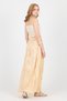 Light Beige Elastic Waist Wrinkled Fabric Skirt 3483 - 2