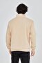 Men's Half-Zip Printed 3-Thread Cotton Sweatshirt - Beige - 7