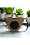 Straw Bag Zipper Straw Adjustable Leather Handle Paris Straw Bag