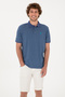 Men's Regular Fit Polo Neck Light Navy Blue T-Shirt 50300366-Vr059