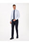 Light Blue 100% Cotton Shiny Satin Slim Fit Long Sleeve Basic Shirt 50315407-Vr003 - 4