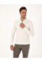 Ecru Regular Fit Polo Neck Zippered Knitwear Sweater 50315729-Vr019 - 3