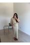 Beige Pocket Detailed Skirt Linen Suit - 2
