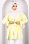 Yellow Front Tie Ruffle Kimono - 3