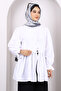 White Front Tie Ruffle Kimono - 3