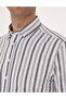 Black Regular Fit Striped Long Sleeve Shirt 50312269-Vr046 - 7