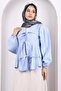 Baby Blue Front Tie Layered Kimono - 3