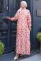 Floral Printed Modal Dress Pink Hm2794 - 3