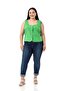 Large Size Button Detailed Pistachio Green Blouse Vest
