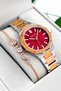 Steel Cord Steel Case Women Wrist Watch, 3 Atm Waterproof Silver-Rose Zmfer193 - 3