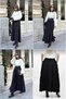 Women's Wrinkled 3-Piece Long Flared Hijab Skirt Black-Brown-Red - 2