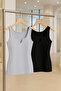 Women's Clothing Wide Strap Cotton 2 Pieces Undershirt Ll.K64.O74.001