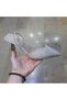 Women's Thin Heel Gold-Silver Glitter Tulle Rubber Wear Evening Dress Slippers-Shoes - 4