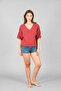 V-neck short sleeve blouse - 2