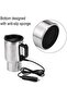 Heated Travel Mug 16 oz Stainless Steel Electric Car Kettle Boiler Portable in-car Heating Cup Coffe - 2