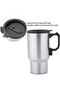 Electric Heated Travel Mug 12V 450mL Stainless Steel Car Cup with Vacuum Insulation, Spill-Pr - 3
