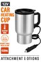Car Heating Cup 12V by FITTO, 450ml Thermal Stainless Steel Coffee Mug - 2