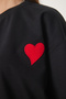 Heart Embroidered Knitted T-Shirt Lzv0018 Black - 5