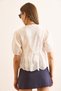 Women's White Lace Detailed Fisto Blouse Blz-19003065 - 6