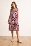 Women's Burgundy Skirt Flounced Woven Viscose Dress Elb-19002502 - 2