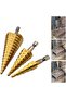 4-32mm HSS Step Drill Bit Straight Groove Step Drill Bit Titanium Coated Wood Metal Hole Cutter Core - 8