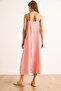 Women's Pink Modal Strap Adjustable Maxi Bell Dress Elb-19002501 - 6