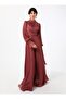 Yoryo Silk Hijab Evening Dress - Dark Rose - Evening Dress - 3