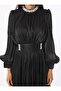 Yoryo Silk Hijab Evening Dress - Black - - 4