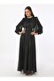 Yoryo Silk Hijab Evening Dress - Black - - 2