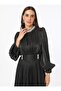 Yoryo Silk Hijab Evening Dress - Black - - 3