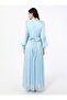 Yoryo Silk Hijab Evening Dress - Baby Blue - - 5