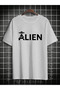 Unisex Alien Printed Oversize T-Shirt