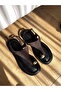 Gold Detail Suede Sandals