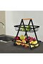 2T-FRR-BK 2Tier Countertop Fruit Basket Storage, Vegetable Rack Bread Display Stand for Kitchen, Bla - 5