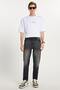 Men's Relaxed Fit Wide Leg Washed Stone Washed Boyfriend Stretch Black Jean Denim Pants - 2