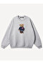Unisex Teddy Girl Printed Crew Neck Oversize Sweatshirt