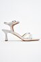 White - Multi-Strap Women's Heeled Sandals - 2