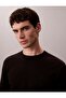 Men's Regular Fit Crew Neck Supima Cotton Knitwear Sweater - Black - 6