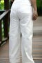 Cep Detail Wide Leg Palazzo Cut White Jean Denim Pants - 5