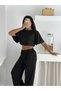 Women's Two Piece Lounge Set – Crop Top and Wide Leg Pants – Summer Casual Sports Set - 5