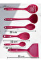 Ivory Heat Resistant Silicone Colander Ladle Spatula Spoon Set (30-28-22-20 cm) 7 Pieces - 6