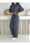 Women's Two Piece Lounge Set – Crop Top and Wide Leg Pants – Summer Casual Sports Set - 2