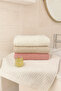 Grid 3-Piece Hand and Face Towel Set – 50X90 cm 100% Cotton, Soft Textured, Knitted Pattern.