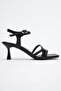 Black - Multi-Strap Women's Heeled Sandals - 2